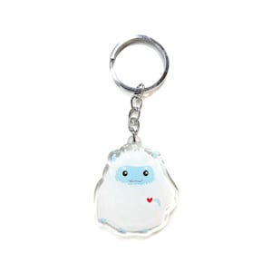 Yeti Acrylic Keychain, Double Sided Epoxy Charm, Kawaii Cute Yeti Lover Gift image 1