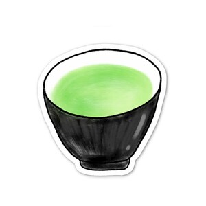 Matcha Tea Bowl Sticker, Green Tea Sticker, Kawaii Cute, Stationary, Planner Sticker