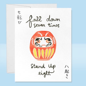 Japońska Daruma Motywacyjna Karta Cytatowa dla Zachęty, Daruma Lalka Karta Powitalna
