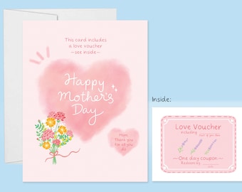Personalized Happy Mother's Day Card, Card for Mom