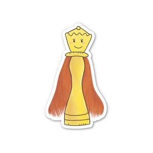 Chess Queen Sticker, Chess Piece Sticker, Board Game Sticker