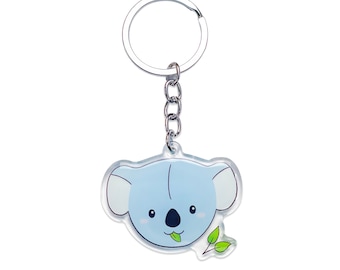 Kawaii Koala Keychain: Double Sided Acrylic Epoxy Charm