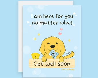 Get Well Soon Golden Retriever Cute Card