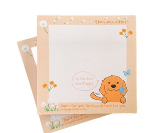 Cute Golden Retriever Notepad, Cute Puppy Sticky Notes, Positive Sticky Notes