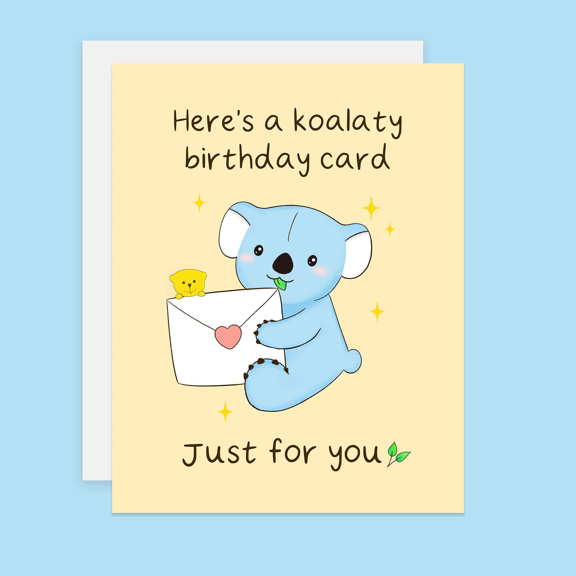Koala Birthday Card Punny Koala Greeting Card Koalaty Birthday Pun Card ...