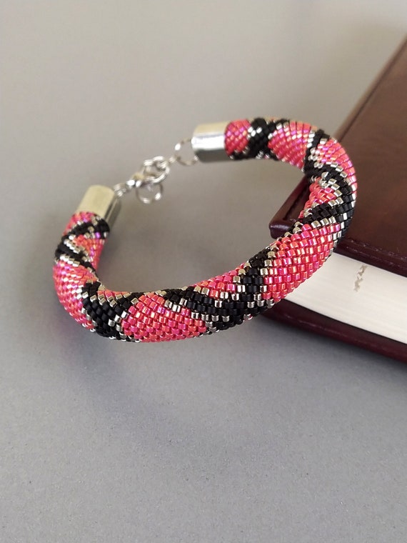 Bead Crochet Rope bracelet Snake Snake bracelet Bead Etsy