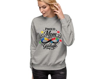 Stolze Mama einer bestandenen Abschlussprüfung – buntes Neurodivergent Infinity Puzzle Sweatshirt