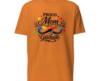 Proud Mom graduierte weiche Baumwoll-Poly-Mischung, moderner Rundhalsausschnitt, atmungsaktiv, langlebig, jeden Tag Casual Tee