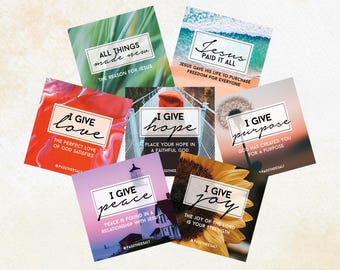 Printed Sample Pack - Encouragement Card, Evangelism Card, Bible, Scripture Card, Prayer Card, Faith, Affirmation Card, Christian Gift