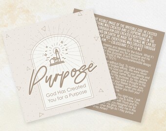 Purpose Gospel Tract Card: Christian Scripture (Digital File)