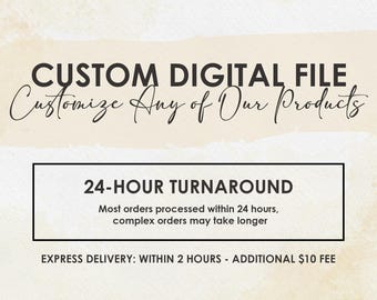 Custom Digital File -  Customizations for Our Products Only