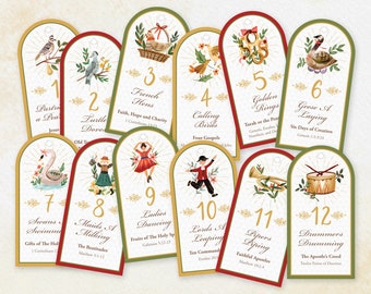 12 Days of Christmas Craft Kit: Watercolor Garland & Ornaments (Digital File)