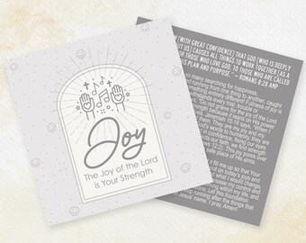 Joy Gospel Tract Card: Christian Scripture, Encouragement (Digital File)