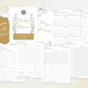 All In One Faith Planner - Digital Download, Daily Planner, Faith Planner, Planner Templates, Planner Printable, Christian Planner
