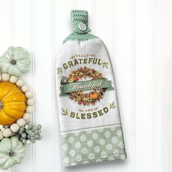 Kitchen Towel With Loop and Button Etsy