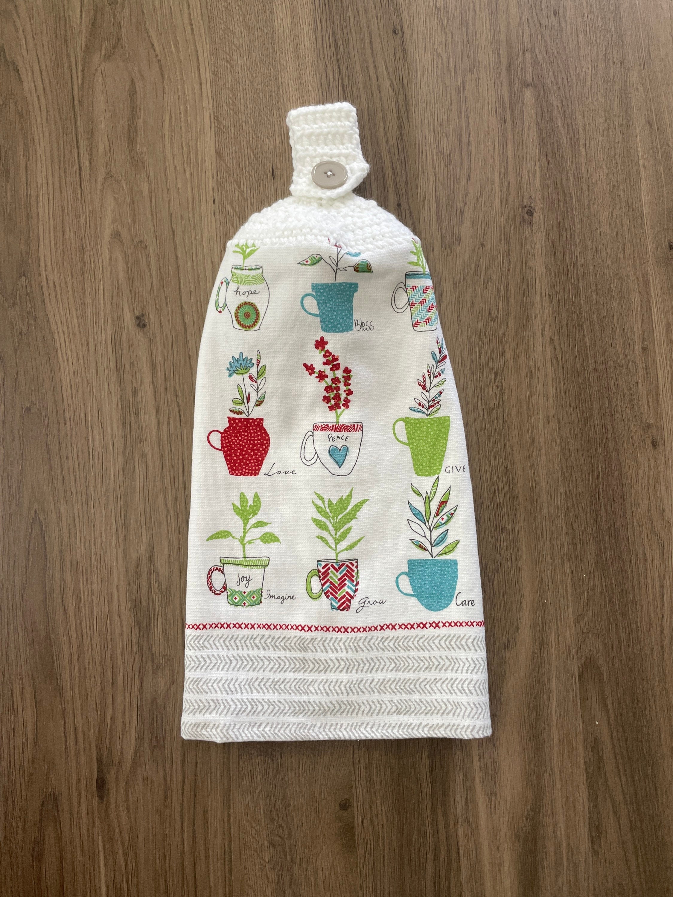 Kitchen Towel with Hanging Loop Crochet Kitchen Towel Etsy