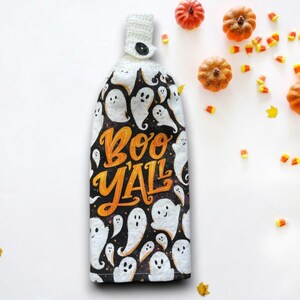 Torchon d&#39;Halloween, essuie-mains en coton avec dessus en crochet