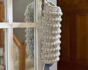 Crochet Plastic Bag Dispenser | Boho Kitchen Storage Organizer | Reusable Baggie Holder