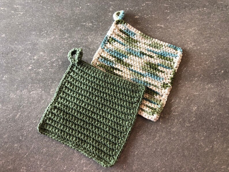 Mother/'s Day Gift Gift for Mom Hanging Pot Holders Set of 2 Housewarming gift Crochet Pot Holders Cotton Pot holders Crochet Hot Pads
