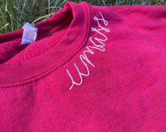 Hand Embroidered Collegiate Sweatshirt