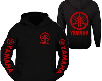 YAMAHA FACTORY RACING HOODIE SWEAT SHIRT BLACK YELLOW YZF BANSHEE