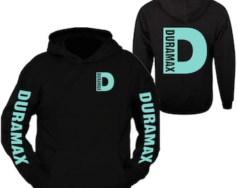Duramax Hoodie Pullover Skull Design Chevi Truck Front Back