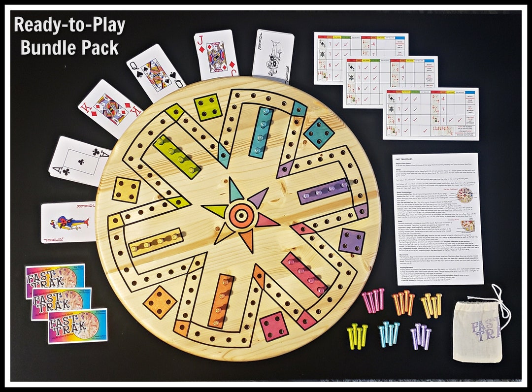 Fast Track bundle Pack Wooden Game Board Comes With Everything You Need