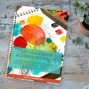 Planificador de Desafíos Artísticos / Cuaderno de Trabajo Creativo Digital con Indicaciones Diarias, Semanales y Mensuales / Desarrolla tu Creatividad y Explora Técnicas Artísticas