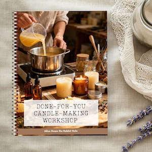 Guía de taller para hacer velas listas para usar / Manual digital / Clases de elaboración de velas de soja y cera de abejas / Recurso para empresas de artesanía
