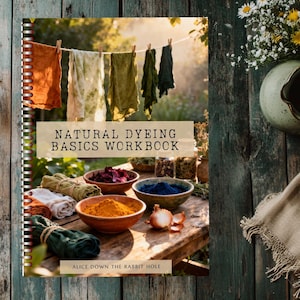 Werkboek Basisprincipes voor natuurlijk verven | Gids voor het verven van plantaardige stoffen | PDF voor knutselaars, tijdschriften en textiel | Milieuvriendelijke technieken