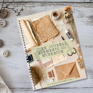 Junk Journaling für Anfänger | DIY Tags, Taschen und Ephemera | Creative Journal Elements Anleitung | Vintage Craft PDF Arbeitsbuch