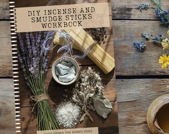 Doe-het-zelf werkboek wierook en smudgesticks | Natuurlijke kruidenwierookrecepten | Losse mengsels, kegels, sticks en veegbundels | Afdrukbaar dagboek