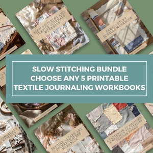 Build-Your-Own Slow Stitching Bundle – Choose Any 5 Printable Textile Journaling Workbooks