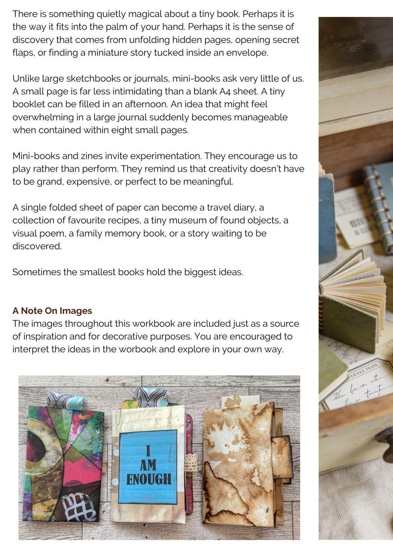 Mini Books and Zines Workbook | Handmade Booklets, Tiny Journals, Storytelling Projects, Junk Journal Ideas, Paper Craft Workbook PDF image 7