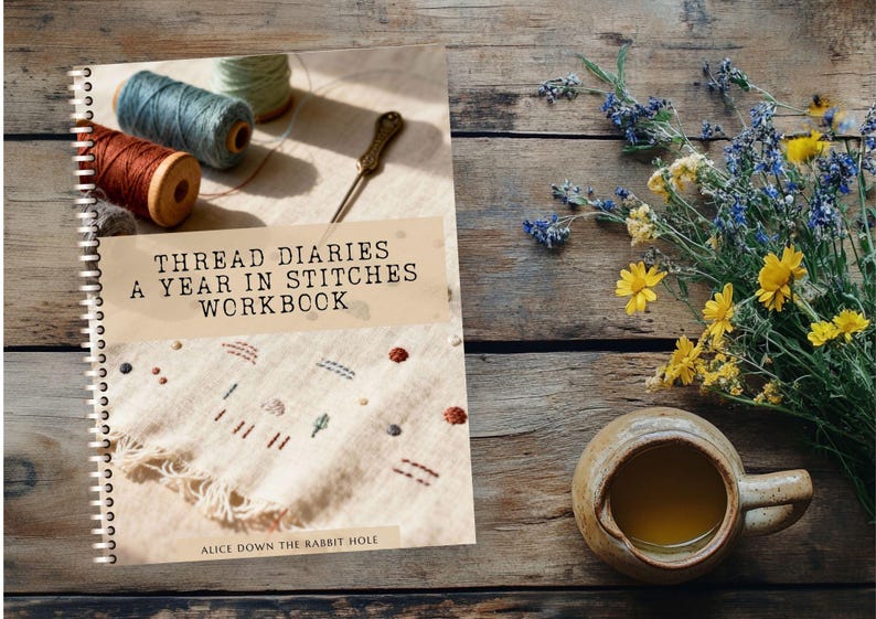 Thread Diaries: A Year in Stitches | Slow Stitching Workbook | Daily Motifs, Mood Mapping and ...