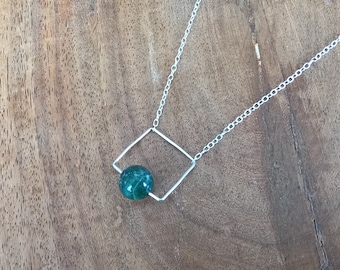 Indian agate Sterling Silver Square Necklace