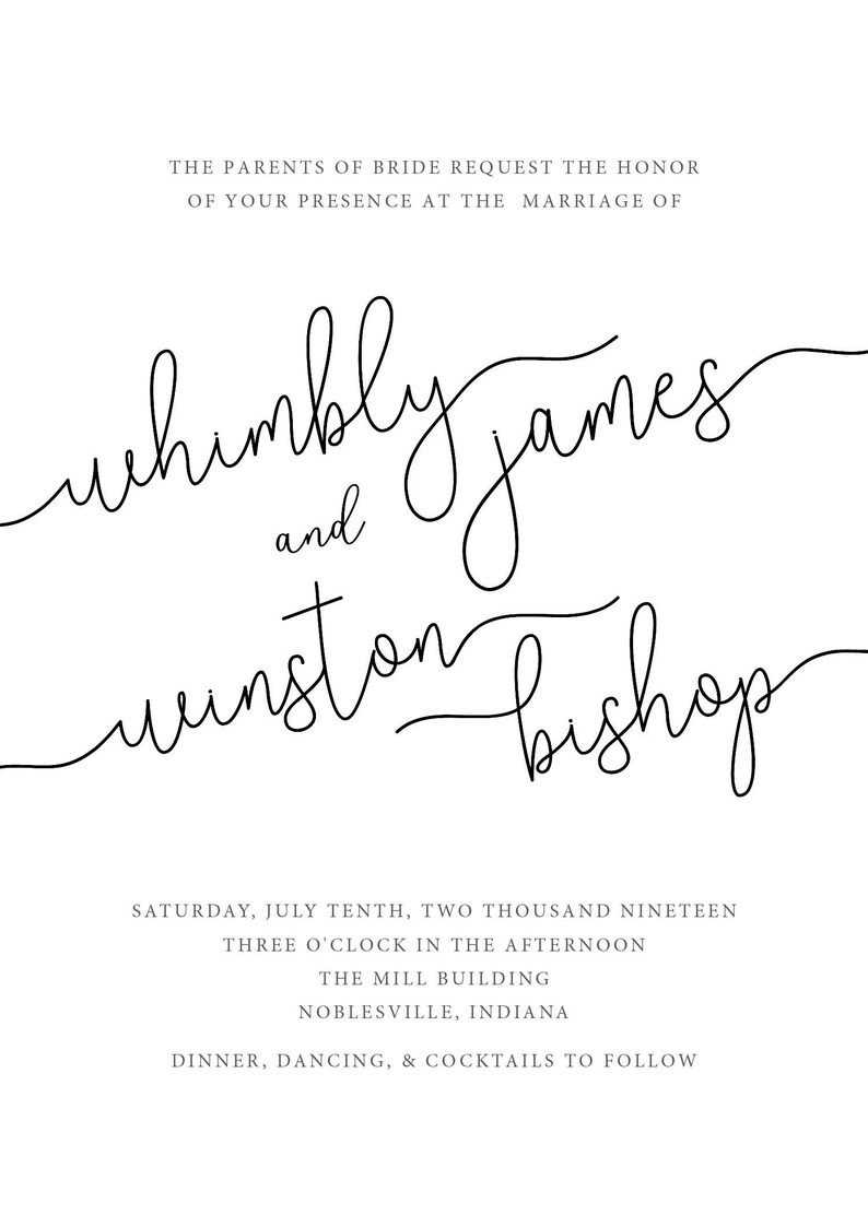 Modern Elegant Wedding Stationery Invitation