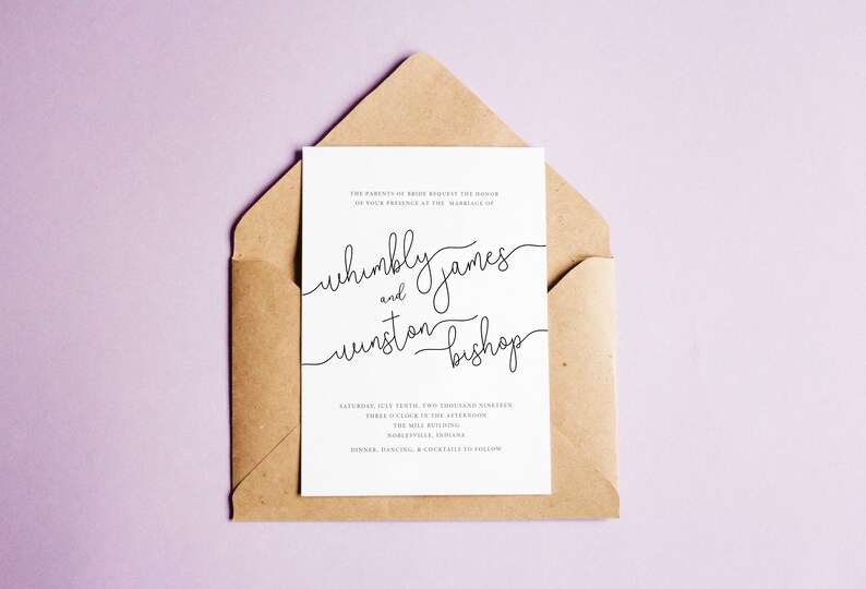 Modern Elegant Wedding Stationery Invitation