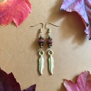 Brass Feather Earrings