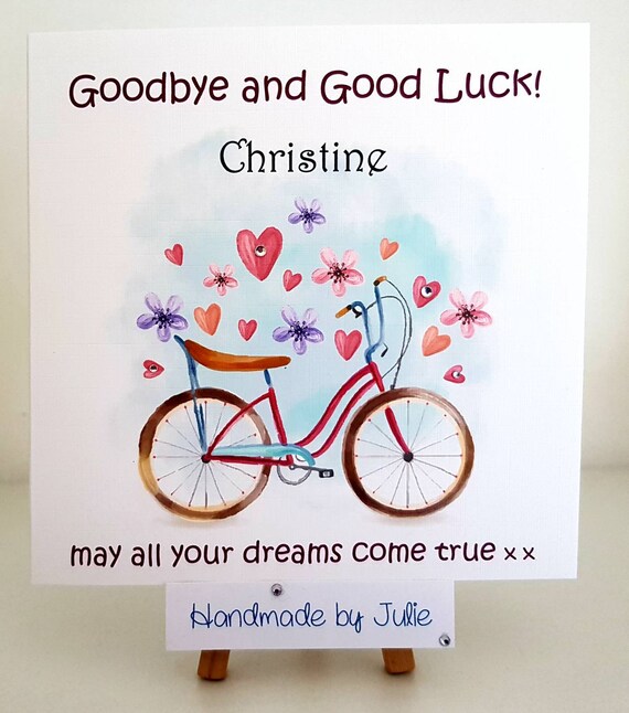 Goodbye And Good Luck Card Retirement Farewell Any Name Etsy