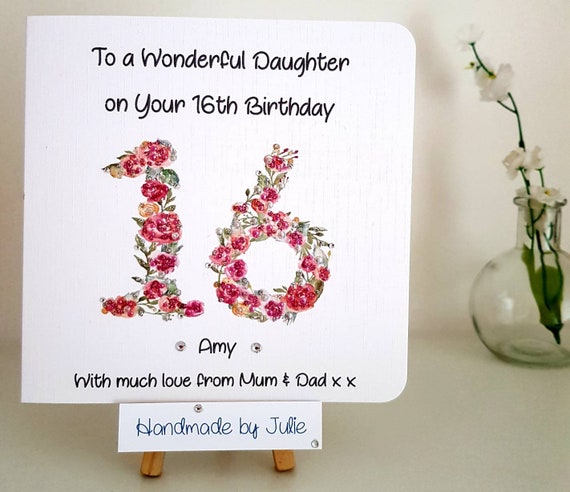 Handmade Personalised Birthday Card 16th 18th 21st Grand Daughter Sister Niece