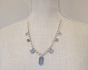 Silver charm necklace