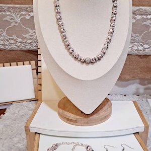 Pink clay jewelry set