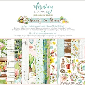 Mintay Papers Scrapbook Paper Pad 12x12 Beauty in bloom