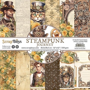 Scrapboys Scrapbookpapierblok 12x12 Steampunk