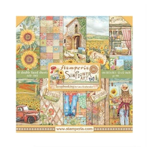 Stamperia SunFlower Art 12x12 Scrapbook Paper pad