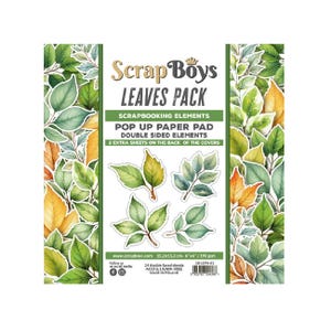 Blocco di carta pop-up per scrapbooking Scrapboys, confezione da 6x6 foglie