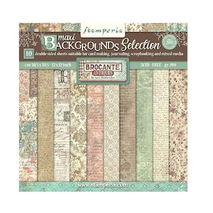 Stamperia Brocante Antiques BackGrounds 12x12 Scrapbook Paper pad