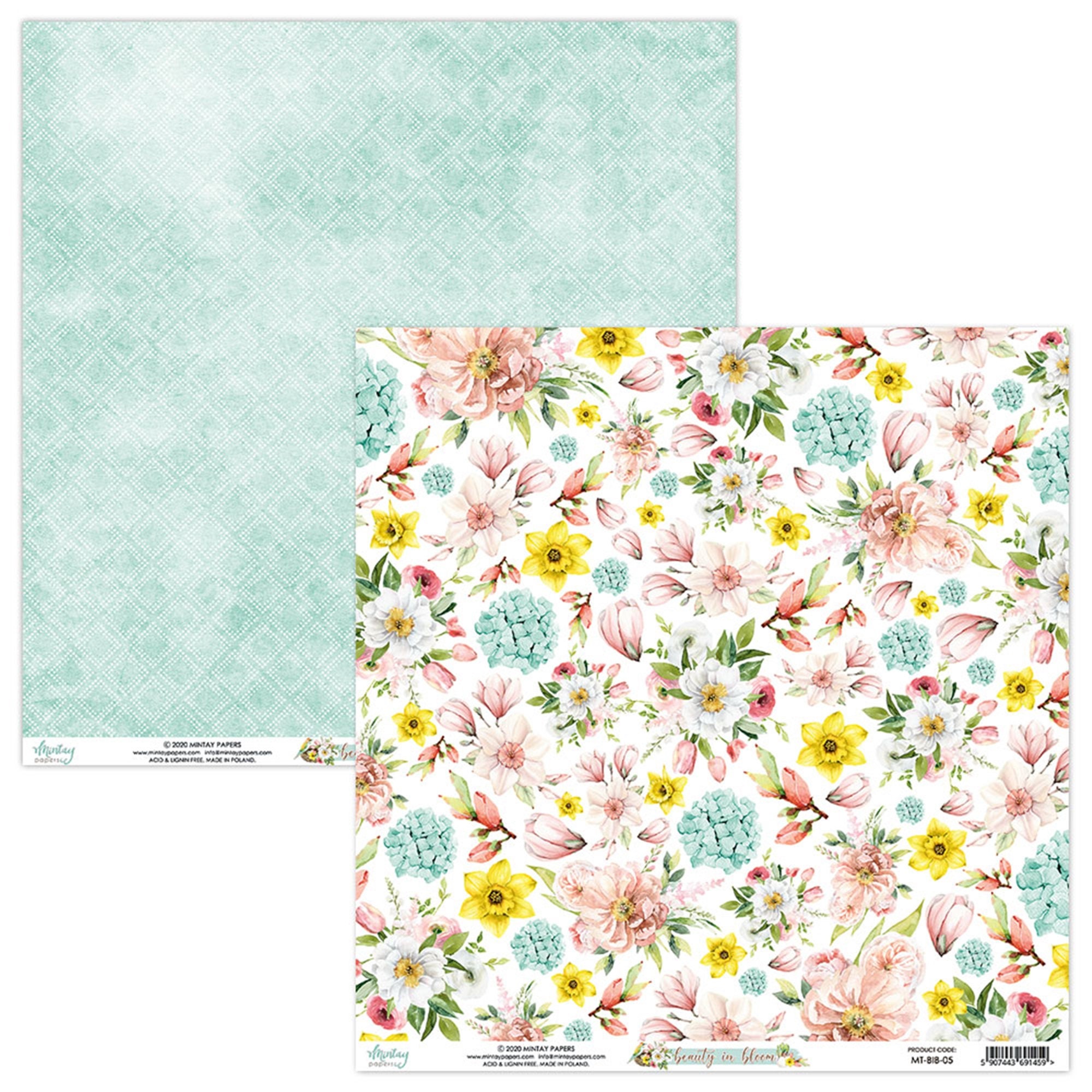 Mintay Papers Scrapbook Paper Pad 12x12 in Beauty in Bloom Etsy