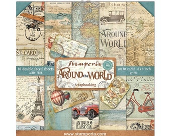 Stamperia Around the World Scrapbook paper pad 8x8